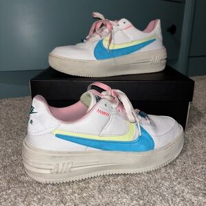 Nike Women's Air Sneakers - White, Blue, Pink